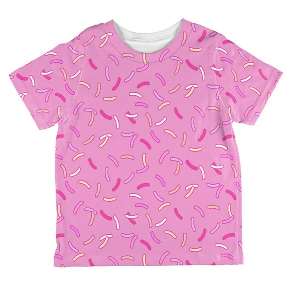 Pastel Strawberry Sprinkles All Over Toddler T Shirt Light Pink 6T