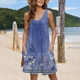 thumbnail image 6 of LYXSSBYX Boho Dresses for Women 2024 Women's Casual Sundress With Pockets Summer Boho Beach Dress Floral T-Shirts Dress V Neck Loose Tank Dresses, 6 of 6