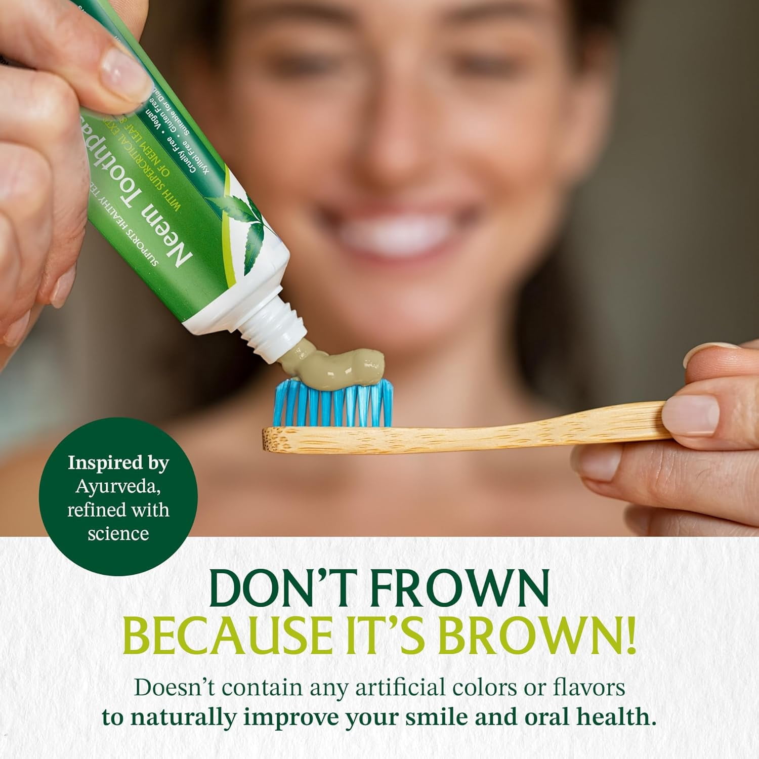 Neem Tree Farms Neem Toothpaste for Adult & Children, Fluoride Free, Clove & Stevia - 5 oz (4 Pack)