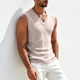 thumbnail image 5 of Antinious Men Solid Knit Sweater V-Neck Sleeveless Loose Versatile Comfortable Tank Top, 5 of 5
