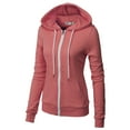 thumbnail image 3 of H2H Womens Casual Slim Fit Zip up Hoodie Long Sleeve Solid Colors (CWOHOL030), 3 of 6