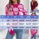 thumbnail image 3 of Suéter de cuello redondo para mujer, jersey de cuello redondo con cuadros contrastantes y forma de corazón, suéter de moda para mujer, top acrílico, 3 of 8