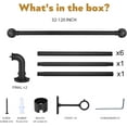 thumbnail image 5 of Black Industrial Curtain Rod for Windows 66-120 Inches - Rustic 1 Inch Rod for Indoor or Outdoor Use, Adjustable from 30 to 120 Inches, 5 of 7