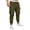 Green, variant on Mens Cargo Pants Slim Fit Joggers Pants Casual Lightweight Pants Elastic Waist Pant Solid Cotton Trousers Khaki