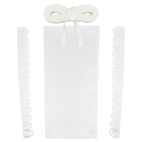 Bridal Dress Zipper Replacement Adjustable Fit Satin Corset Back Kit Lace-up Formal Prom Dress White 480~4400x15~263x1~3mm