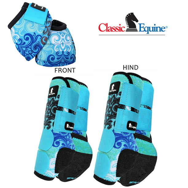 LRG BLUE SCROLL CLASSIC EQUINE FRONT REAR LEGACY SPORTS HORSE NO TURN ...