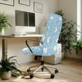 thumbnail image 3 of ZIATUBLES Desk Chair Cover Dustproof Soft Fit Universal Rotating Chair Slipcovers Removable Furniture Protector Cover with Snap Button, S, Cartoon Rabbit Butterfly Bow Flower Light Blue, 3 of 7