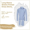 thumbnail image 3 of Men’s Slim Fit Long Sleeve Stretch Printed Dress Shirt - Lightweight Button Down Shirt for Casual, Work, or Formal Wear, 3 of 6