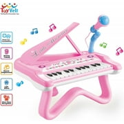 ToyVelt Toy Piano for Toddler Girls – Cute Piano for Kids with Built-in Microphone & Music Modes - Best Birthday Gifts for 3 4 5 Year Old Girls – Educational Keyboard Musical Instrument Toys