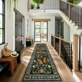 thumbnail image 5 of Lahome Decor 2.5'x10' Butterfly Runner Rug for Hallways,2.5x10ft Kitchen Rugs, Non-Slip Washable Rugs Stain Resistant Boho Floral Low-Pile Runner Rug Rubber Backing for ‎Bathroom Bedroom,Black, 5 of 10