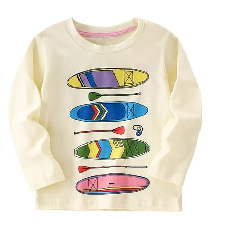 RUTAYY Children Girls Sweatshirt Long Sleeve Cute Cartoon Print Casual Shirt Soft Comfortable Daily Wear Autumn Winter Stylish Vacation Pullover Tops