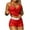 1-Red, variant on AOOCHASLIY Pajamas for Women Women Sleepwear Sleeveless Strap Nightwear Trim Satin Cami Top Pajama Sets