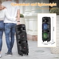 thumbnail image 3 of Lohoms Portable Wireless Speaker, Rechargeable Dual 8" Subwoofer Trolley Bluetooth Speaker Woofer Party PA Sound Audio System Mic, 3 of 8