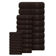thumbnail image 3 of MyOwn Ultra Soft 24-Piece Towel Set - 100% Pure Ringspun Cotton, Contains 8 Oversized Bath Towels 27x54, 8 Hand Towels 16x28, 8 Wash Cloths 13x13- Ideal for Everyday use, Hotel & Spa- Chocolate Brown, 3 of 8