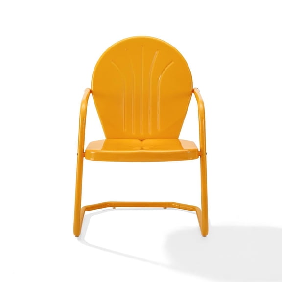 Maykoosh Renaissance Romance Metal Outdoor Chair, Tangerine, 18.7"D x 22"W x 33.25"H, Easy Assembly, Sturdy Steel Construction, Modern Lawn or Patio/Porch Seating Armchair