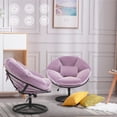 thumbnail image 2 of Mcombo Swivel Papasan Chairs with Height Adjustment, Velvet Rocking Chair HQ405(Light Purple), 2 of 9