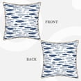 thumbnail image 3 of Fotbe Blue Fish Pattern Velvet Decorative Throw Pillow Covers with Elegant Piping, Soft Plush Cushion Cover for Sofa, Bed, Car, Office-20"x20", 3 of 8