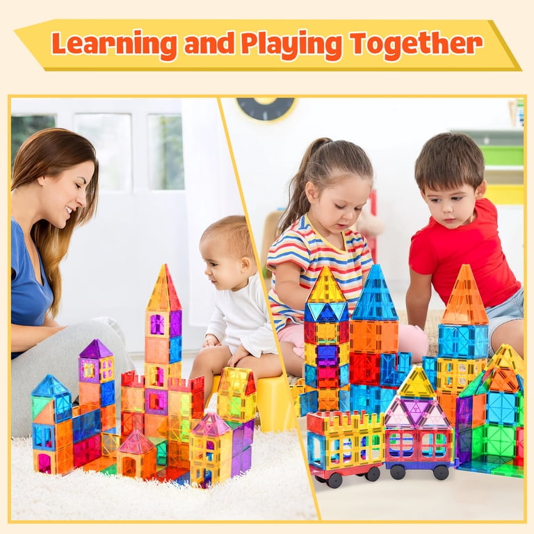 IYHN Magnetic Tiles Super Player Set, 102 Pieces photo 4