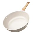 thumbnail image 1 of DOXASIK Sartenes Antiadherentes, Sart&eacute;n de chef de Piedra de Granito,Sartenes de Ceramica con Mango de Baquelita Bateria de Cocina (Blanco, 24cm), 1 of 7