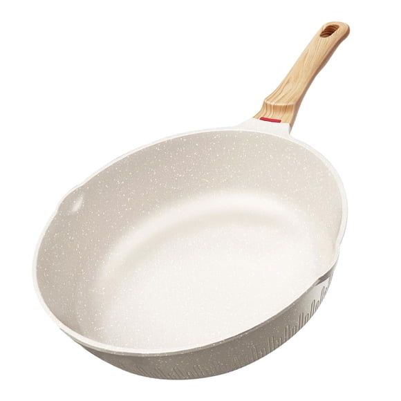 DOXASIK Sartenes Antiadherentes, Sartén de chef de Piedra de Granito,Sartenes de Ceramica con Mango de Baquelita Bateria de Cocina (Blanco, 24cm)