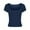 Navy, variant on WREESH Women's Fashion Square Neck Crop Top Solid Short Sleeve Casual Top Stylish Summer Slim Top Black