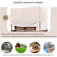 thumbnail image 5 of Highsound Patio Rattan Daybed with Canopy & Cushions, Outdoor Wicker Loveseat Sofa with Storage Bench, 5-Level Adjustable Backrest, Bed Lounger for Yard, Balcony, Porch, Garden, Pool, Beige, 5 of 8