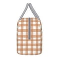 thumbnail image 4 of XMXT Lunch Bag Women, Brown Check Print Large Lunchbox Insulated Lunch Box for Work School, Brown, 4 of 9