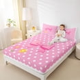 thumbnail image 3 of Erosebridal Kawaii Bow Flowers Full Size Sheets 4-Piece for Teens,Kids Girls Cartoon Polka Dots Bed Sheets,Luxury Bedroom Decor, 3 of 5