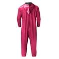 thumbnail image 5 of Womens One Piece Jumpsuits Zip-Up Pajamas Casual Hooded Onesies Long Sleeve Jogger Playsuits Loungewear with Pockets Hot Pink, S, 5 of 7