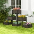 thumbnail image 2 of Gymax 6 PCS Elevated Plastic Raised Garden Bed Planter Kit for Flower Vegetable Grow, 2 of 10