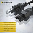 thumbnail image 4 of Cable de alimentación BRENDAZ paquete de 5, 1,8 m con enchufe NEMA 5‑15P y conector C5, 4 of 6