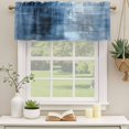 thumbnail image 2 of Blue Curtain Valances for Windows, Kitchen Valance Window Treatments Panel 2 Pack, Vintage Modern Ombre Oil Painted Abstract Rod Pocket Short Curtains for Bathroom Bedroom 42 x 18 Inch, 2 of 8