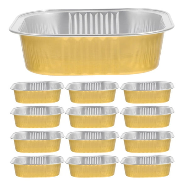 KEINXS foil pans 20pcs Cooking Foil Tray Food Container Baking Pan 220ml Disposable Aluminum Foil Roasting Pan 4.41”X4.41”X1.18”
