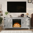 thumbnail image 7 of Homall Modern Farmhouse TV Stand Double Barn Door Fireplace TV Stand for TVs up to 65 inch,Grey Wash, 7 of 7