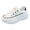 White, variant on Chunky Sneakers for Women Thick Soled Non Slip Lace up Platform Shoes Running Tennis Athletic Breathable Sports Footwear Red Size 6.5
