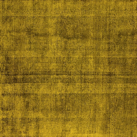 Ahgly Company Machine Washable Indoor Square Oriental Yellow Industrial Area Rugs, 3' Square