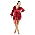 thumbnail image 2 of Plus Velvet Bishop Sleeve Mini Dress 1XL, 2 of 2
