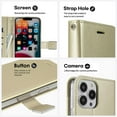 thumbnail image 6 of Designx Series Leather Wallet Phone Case With 6 Card Slots Cash Slot And Lanyard For Iphone 14 Pro Max 6.7 - Gold, 6 of 8