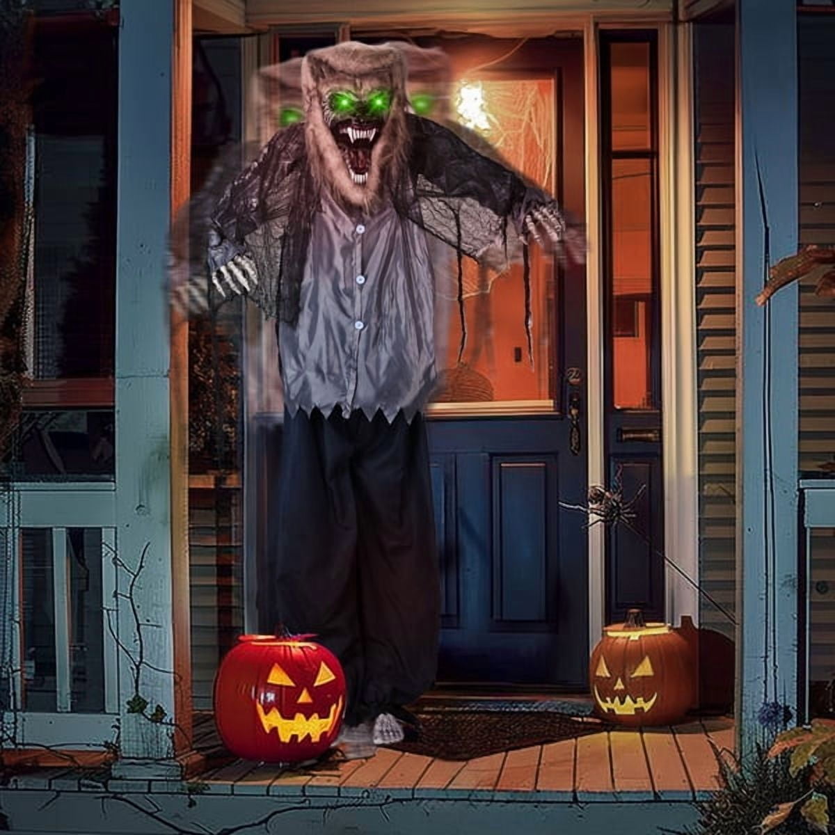 6.9FT Halloween Standing Decoration, Sensor-Activated , Waterproof Polyester for Yard/Garden