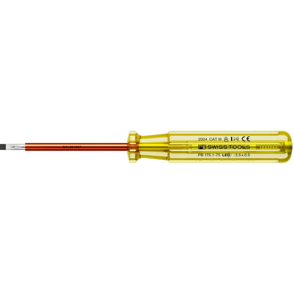 PB Swiss PB 175.1-75 LED 100-250 VAC Phase Tester & Slotted Screwdriver