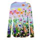 thumbnail image 5 of Camiseta suelta estampada a la moda para mujer, blusa de manga larga, cuello redondo, camisetas informales Pompotops FGAJ5609, 5 of 6
