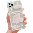 thumbnail image 1 of Compatible con iPhone 11 Pro Max Funda con diseño de dibujos animados florales, nubes, luna y oso para mujeres y niñas, estética kawaii, delgada, suave, TPU transparente para iPhone 11 Pro Max de 6,5, 1 of 8