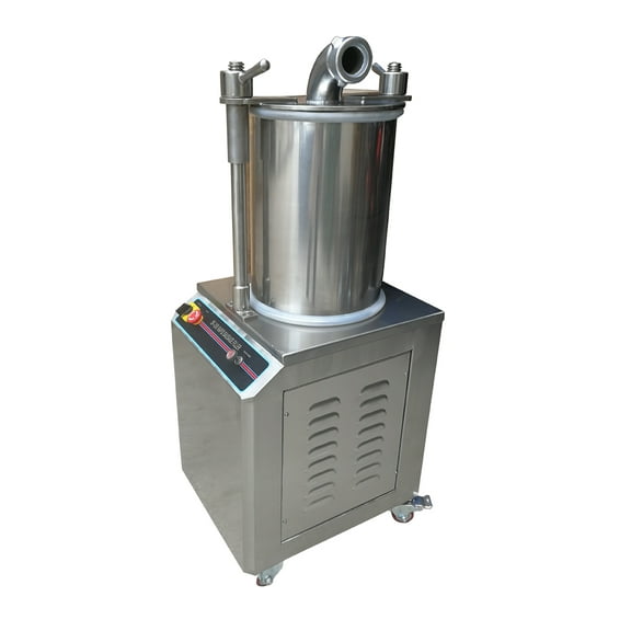 EQCOTWEA Hydraulic Sausage Stuffer Automatic Sausage Filling Machine Vertical Sausage Maker Meat Filler 35L with 3 Stuffing Nozzles