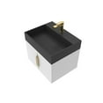 thumbnail image 4 of Amazon 24" White Wood Floating Vanity with Black Top and Gold Trim, 4 of 10