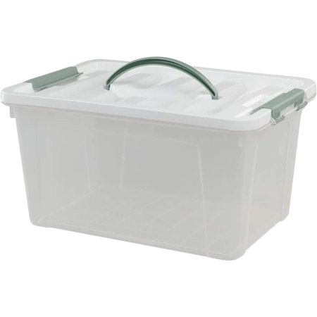 14 Quart Latching Box Great Funtionality Plastic Storage Bin with Lid Clear Transparent Box with Handles