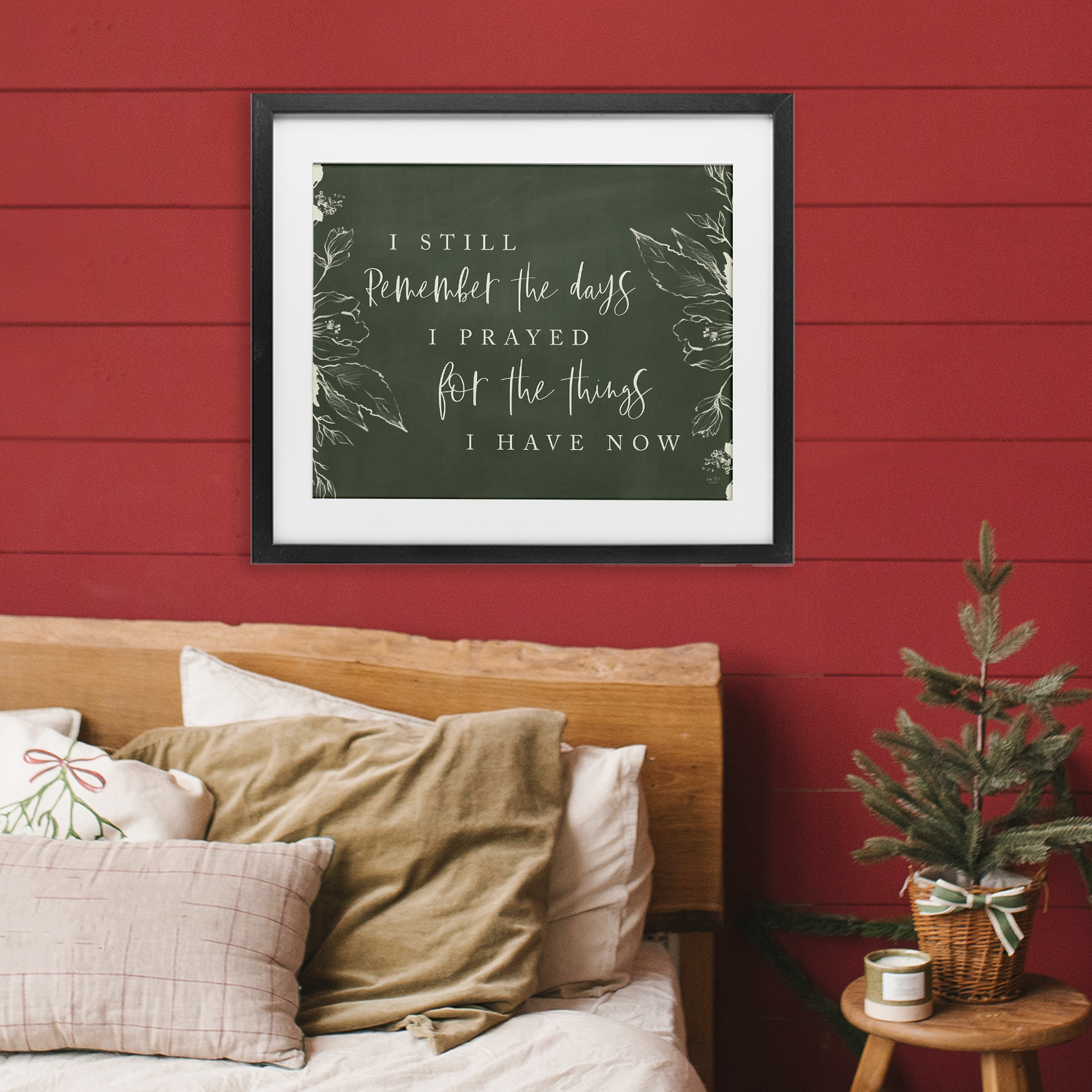 Prayed For What I Have Now Black Framed Print Under Glass, design by Lux + Me Designs