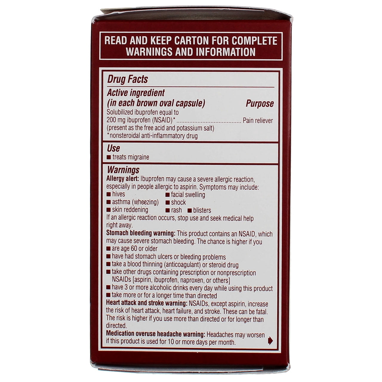 Advil Migraine Pain Reliever Liquid Filled Capsules 80 Capsules (Pack of 2)