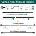 thumbnail image 2 of Curtain Rods For Windows, Modern Decorative Brass Drapery Rods, Heavy Duty Curtain Rods, Black Curtain Rods For Bedroom, Living Room, Patio, Kitchen, Farmhouse, Adjustable Easy Install Curtain Rods, 2 of 6