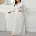 thumbnail image 2 of Hfyihgf Plus Size Dresses for Women Wedding Guest Semi Formal Lace Cocktail Graduation Party Long Sleeve A Line Maxi Long Dress White 4XL, 2 of 7