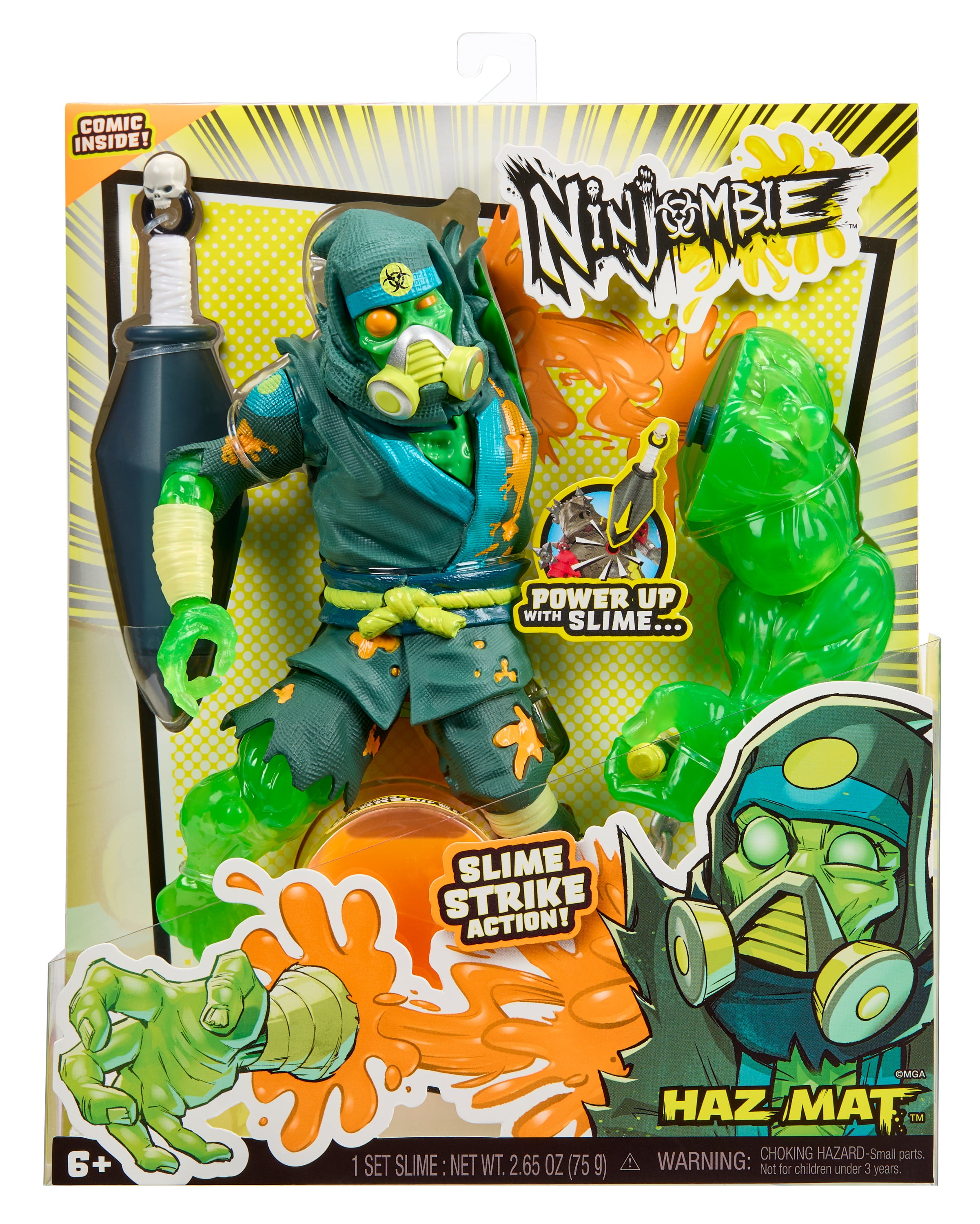 Ninjombie Action Figure - Haz Mat, Ninja Zombie with Slime, Ages 3